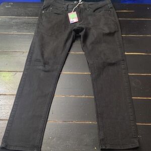 Empyre Men's Dark Black Skinny Jeans UNISEX